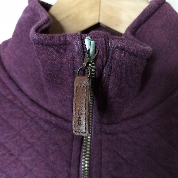 LL Bean Quilted Quarter-Zip Pullover Sweatshirt - Picture 6 of 8